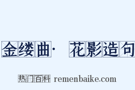 金缕曲·花影造句是什么意思的图片